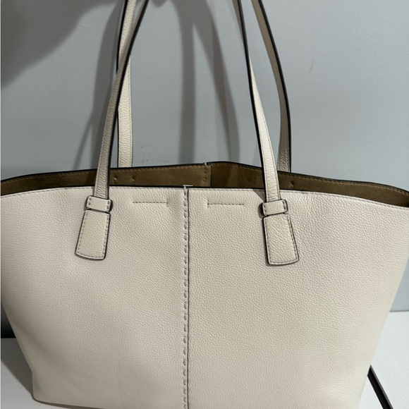 Tory Burch Cream Leather Tote - Picture 12 of 16